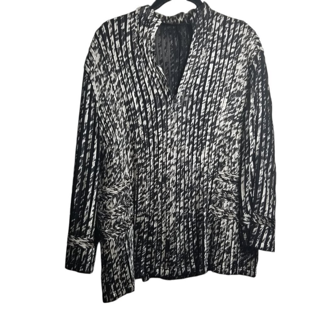 Chicos Venetian Zipper Front Women's Career Office Lightweight Jacket Sz XL